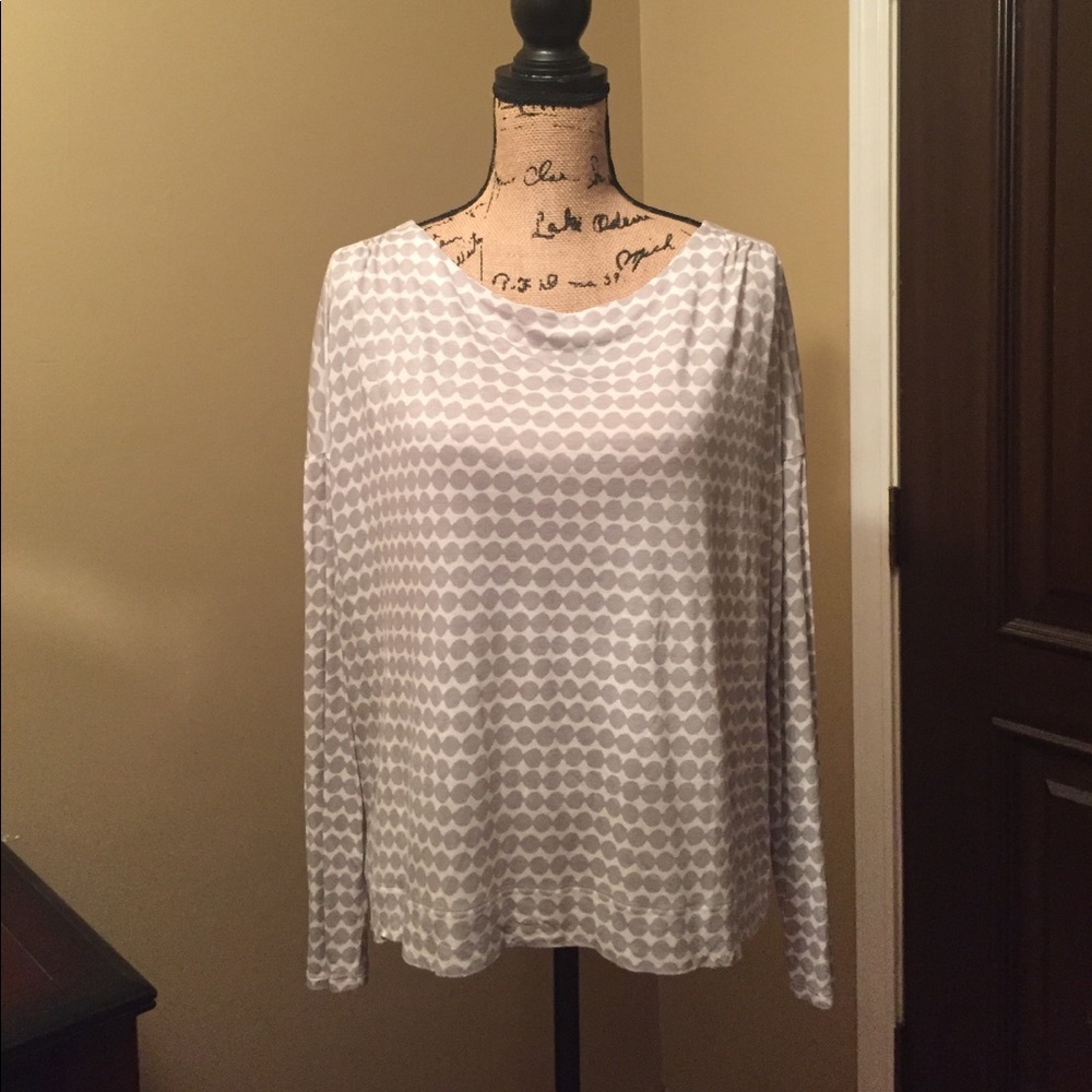 LOFT Drop Shoulder Back Zipper Top