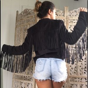 Suede Fringe Jacket from Pacsun