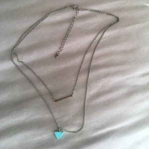 Tiny turquoise triangle necklace