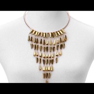 Champagne glass gold tone statement collar.