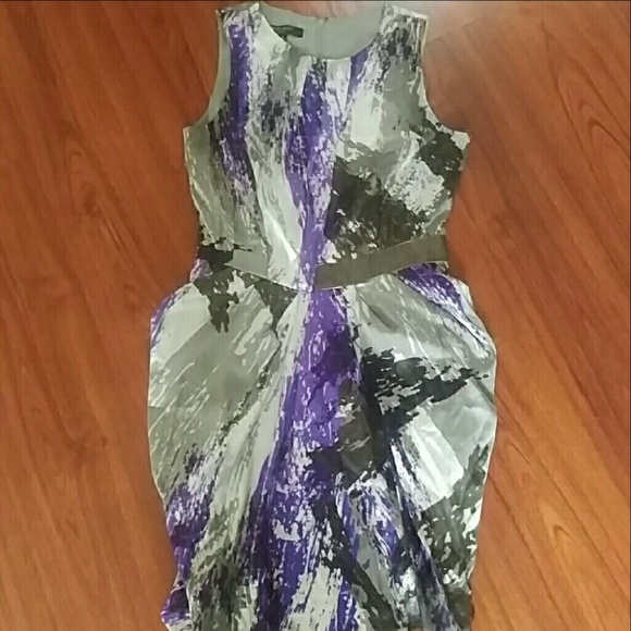 SOLD - Painted Brushstrokes Tulip Skirt Dress - Picture 3 of 5