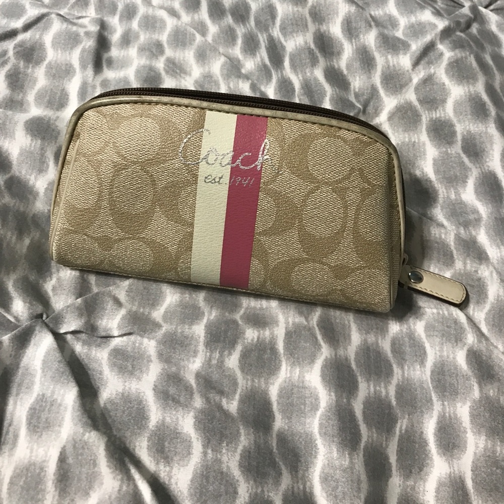 Coach mini makeup bag