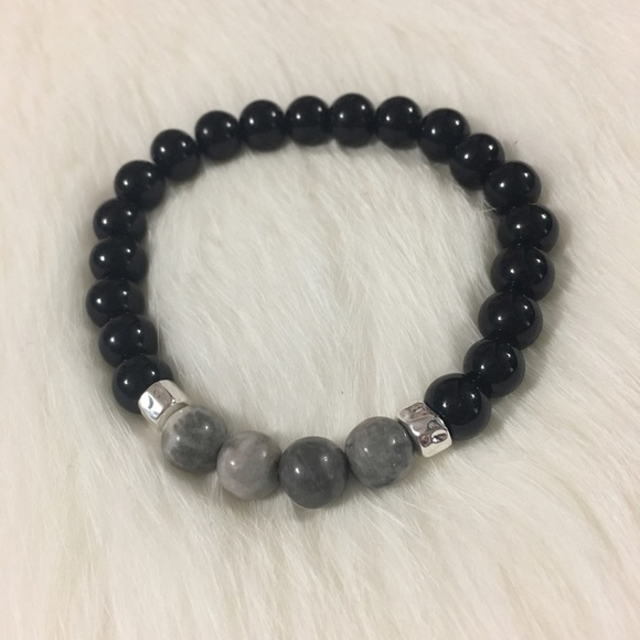 Handmade natural jasper stone bracelet - Picture 2 of 2