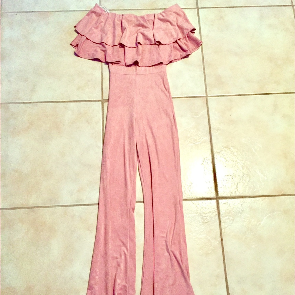 Suede pick jumpsuit