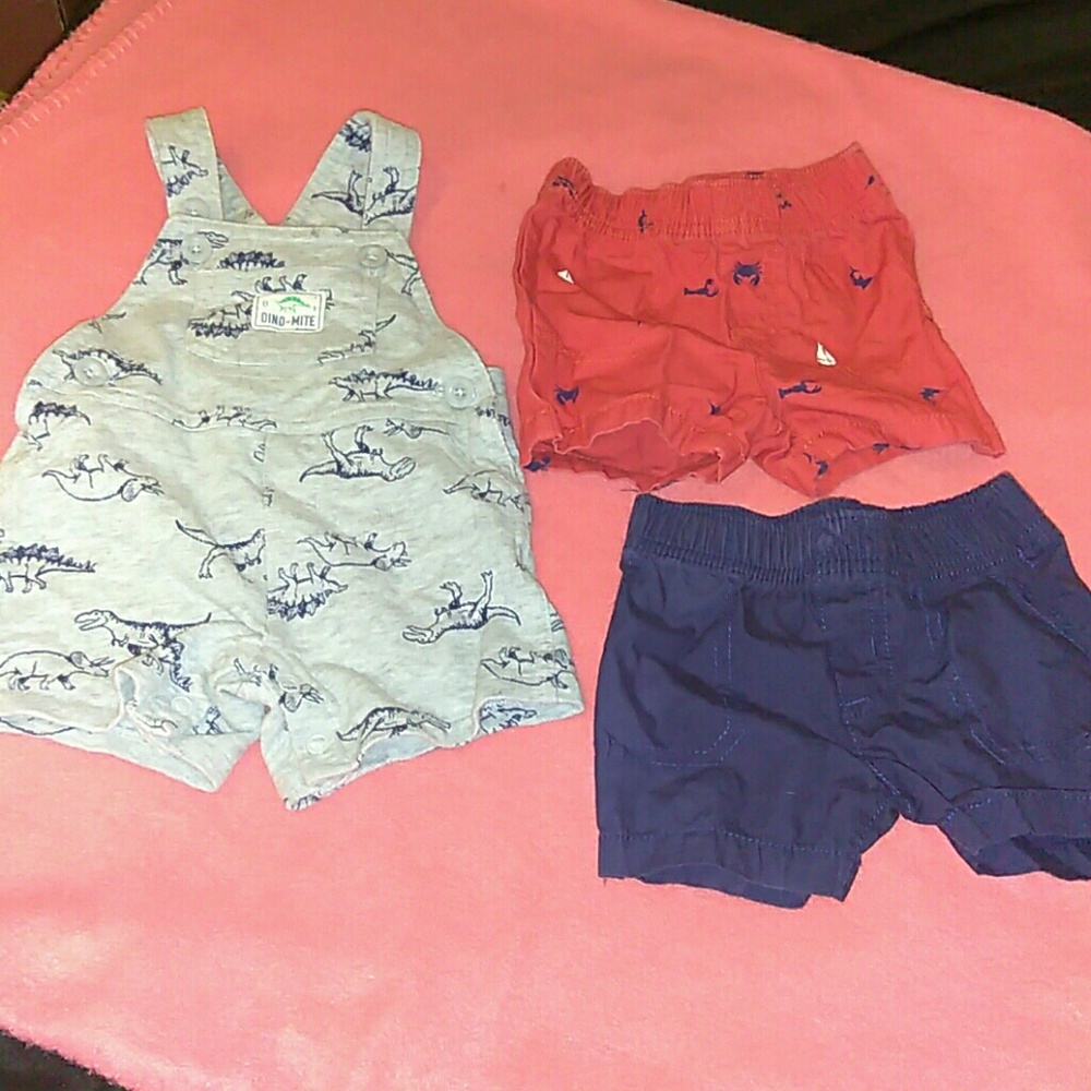 Carters jumpsuit, 2 pairs of shorts