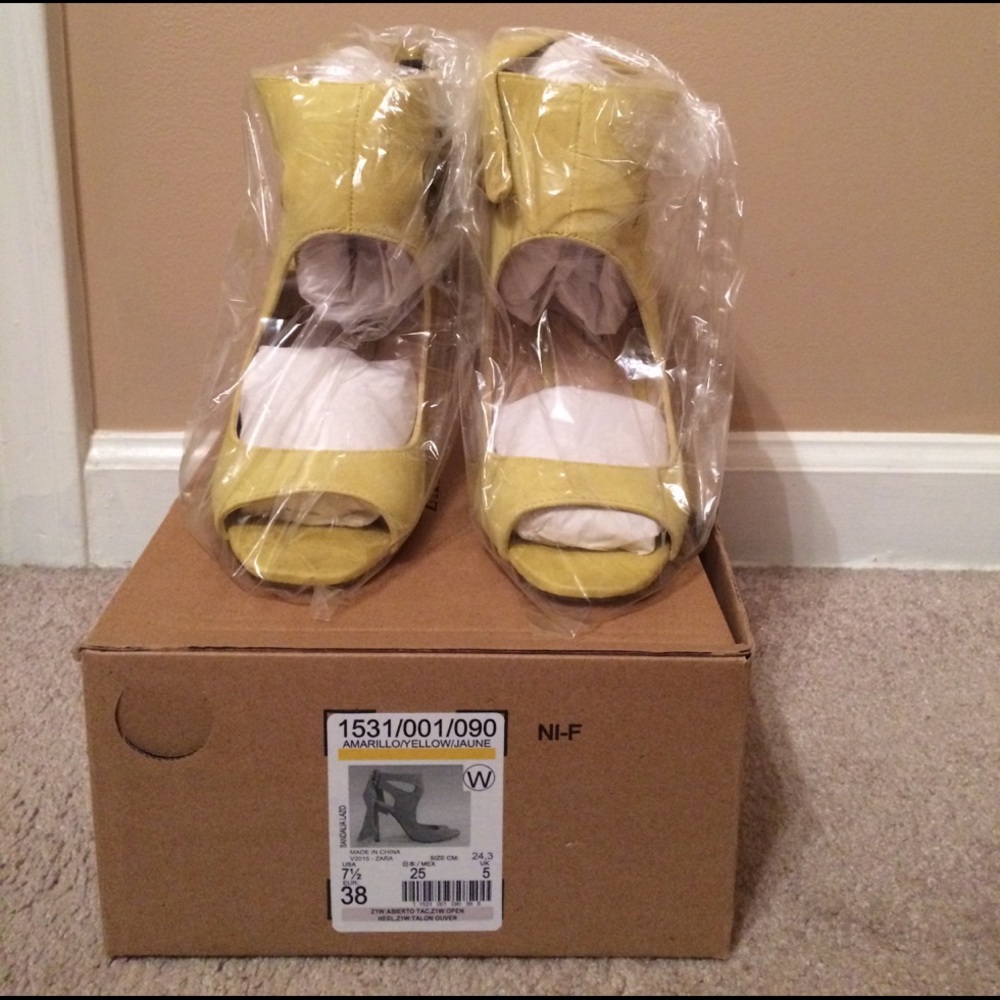 Zara yellow heels, shoes