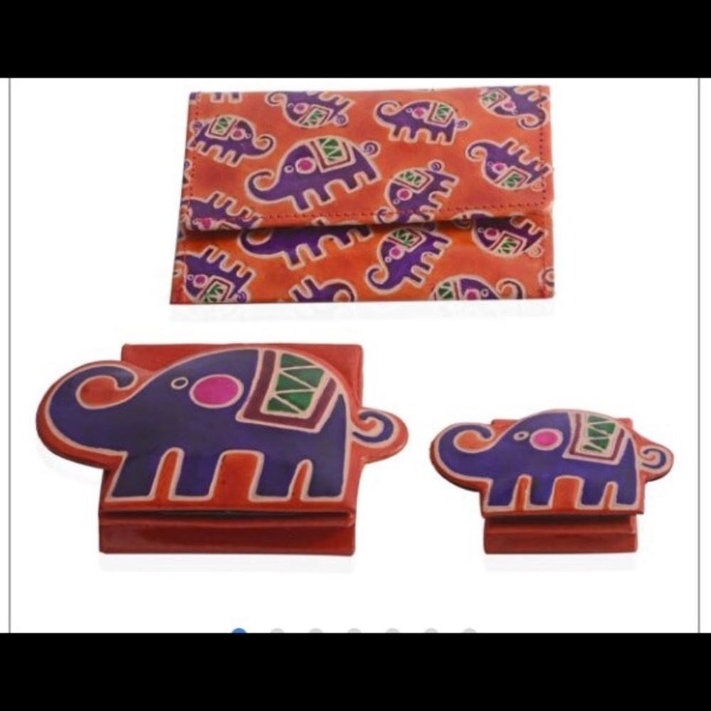 100% Genuine Leather Elephant Coin Purses