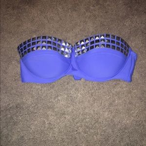 Xhiliration studded bandeau bikini top