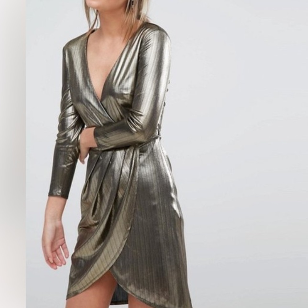 ASOS New Look Foil Wrap Bodycon Dress