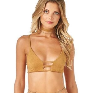 Montce Swim Faux Suede Bikini Top #montce #bikini