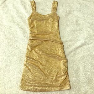 Shiny gold party dress