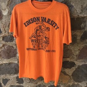 Vintage 80s Edison Varsity Wrestling Tshirt