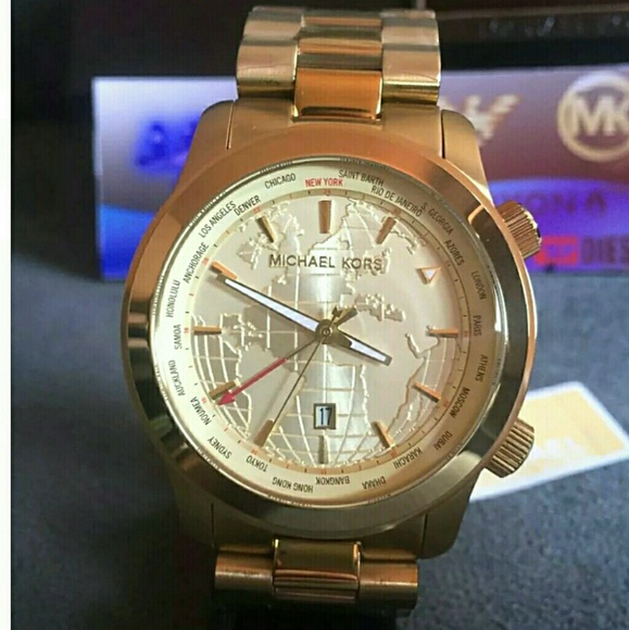 Big sale,NWT MICHAEL KORS GLOBAL MAP WATCH main image 6