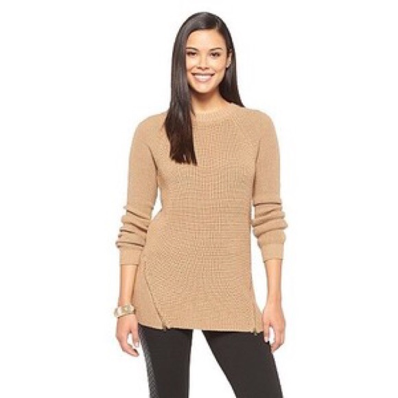 *PRICE DROP!* Tan Double-Zip Sweater - Picture 2 of 8