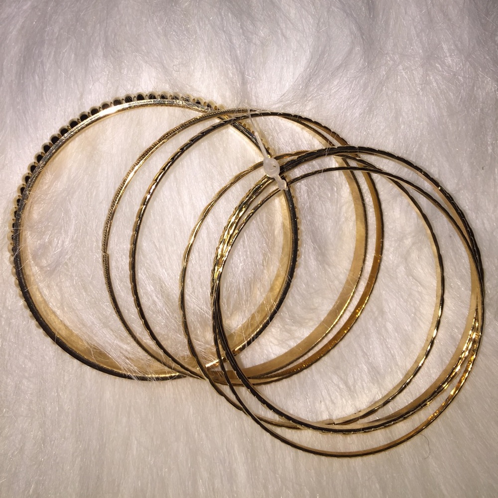 Faux gold bangles