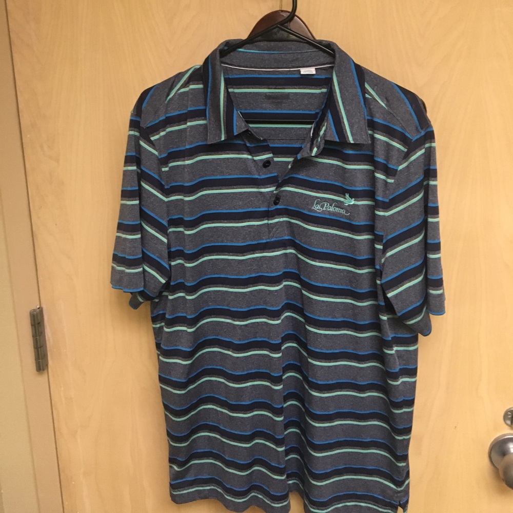 Cutter and buck striped golf polo