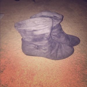 Gray ankle boots
