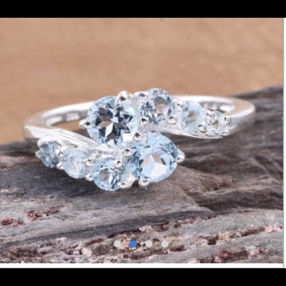 Sky Blue Topaz Sterling Ring.  Size 5