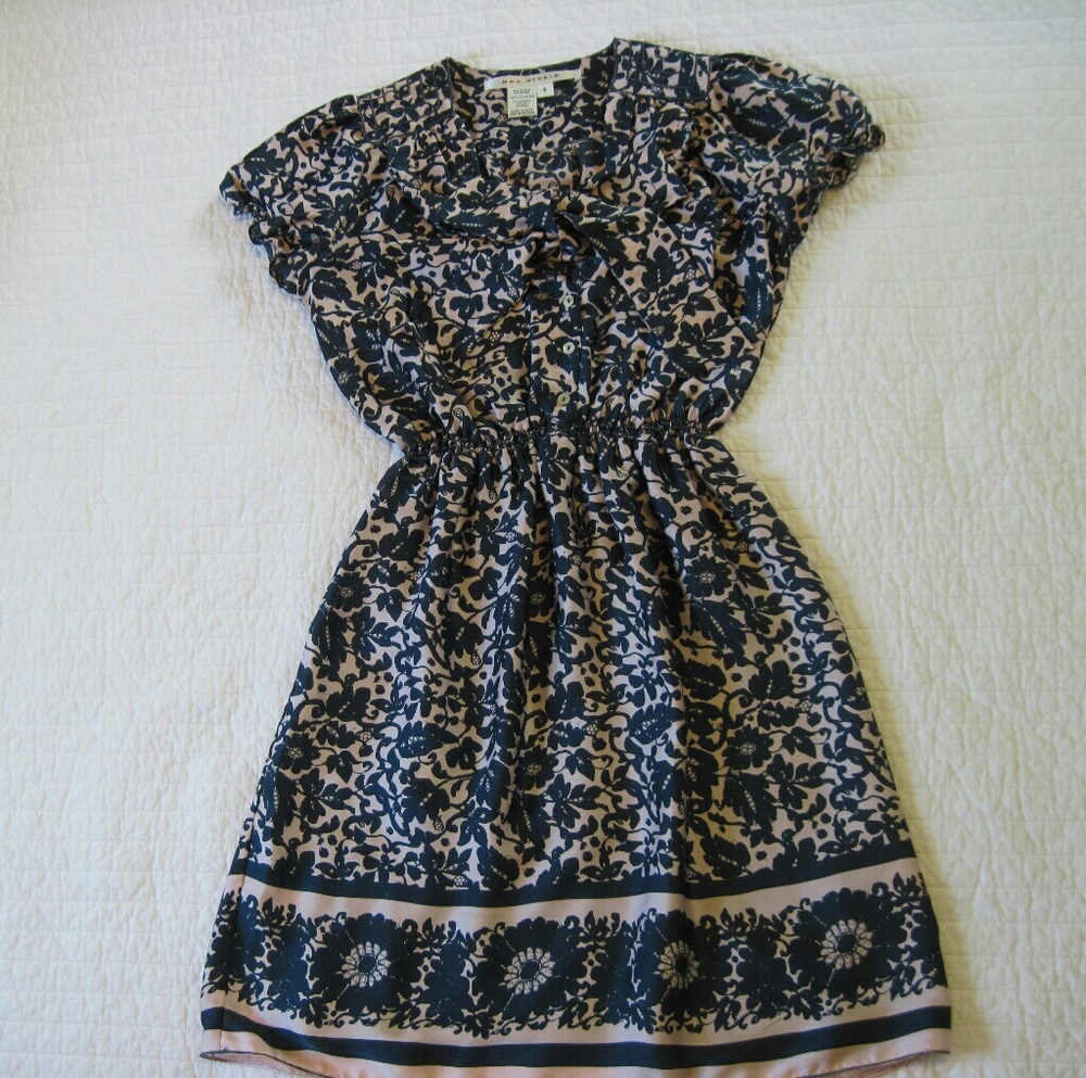 Floral Print Dress - Silky and Flowy - Pink Blue