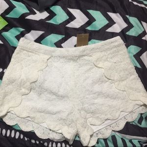 White lace shorts!! Perfect for summer!