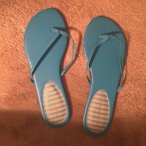 Blue flip flops