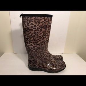 Kamik Kenya size 9 leopard cheetah brown rain boot