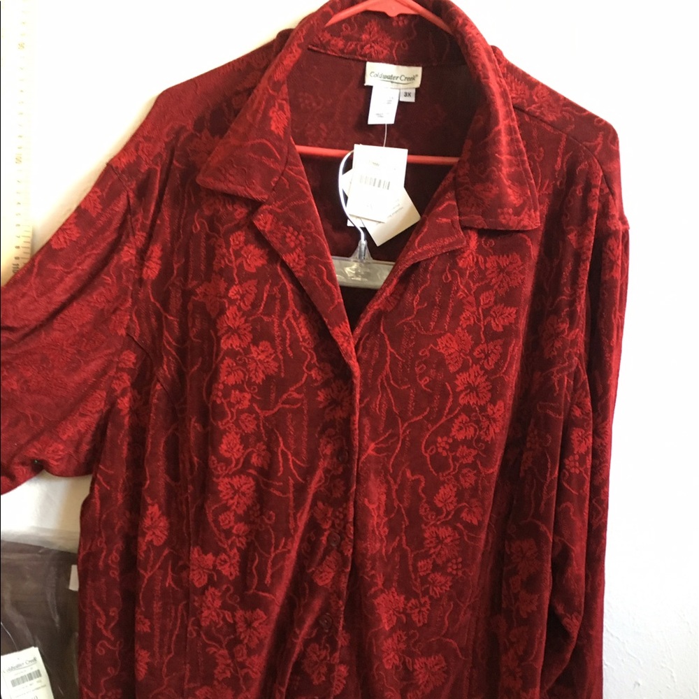 Coldwater Creek travel travelers jacket red roses