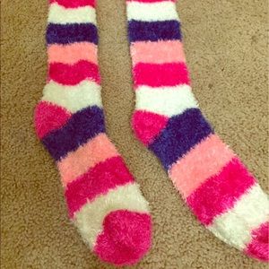 Multicolored fuzzy socks!