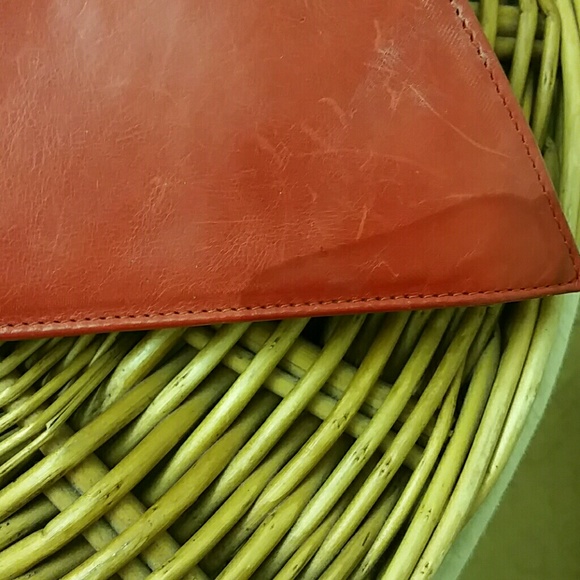 Vintage, rare red leather Perry Ellis clutch - Picture 3 of 5