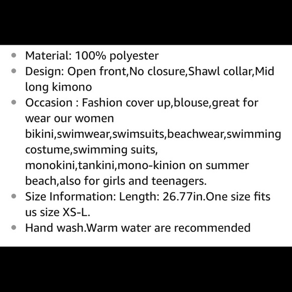 🎉HP BEST IN SWIM🎉LAST ONE🚨Kimono Cover-up - Picture 3 of 6