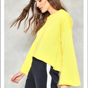 NWT Bell Sleeve Cropped Sweatshirt