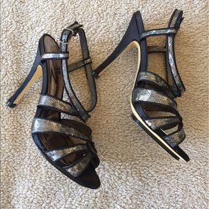 Audrey Brooke black sequin heels size 6