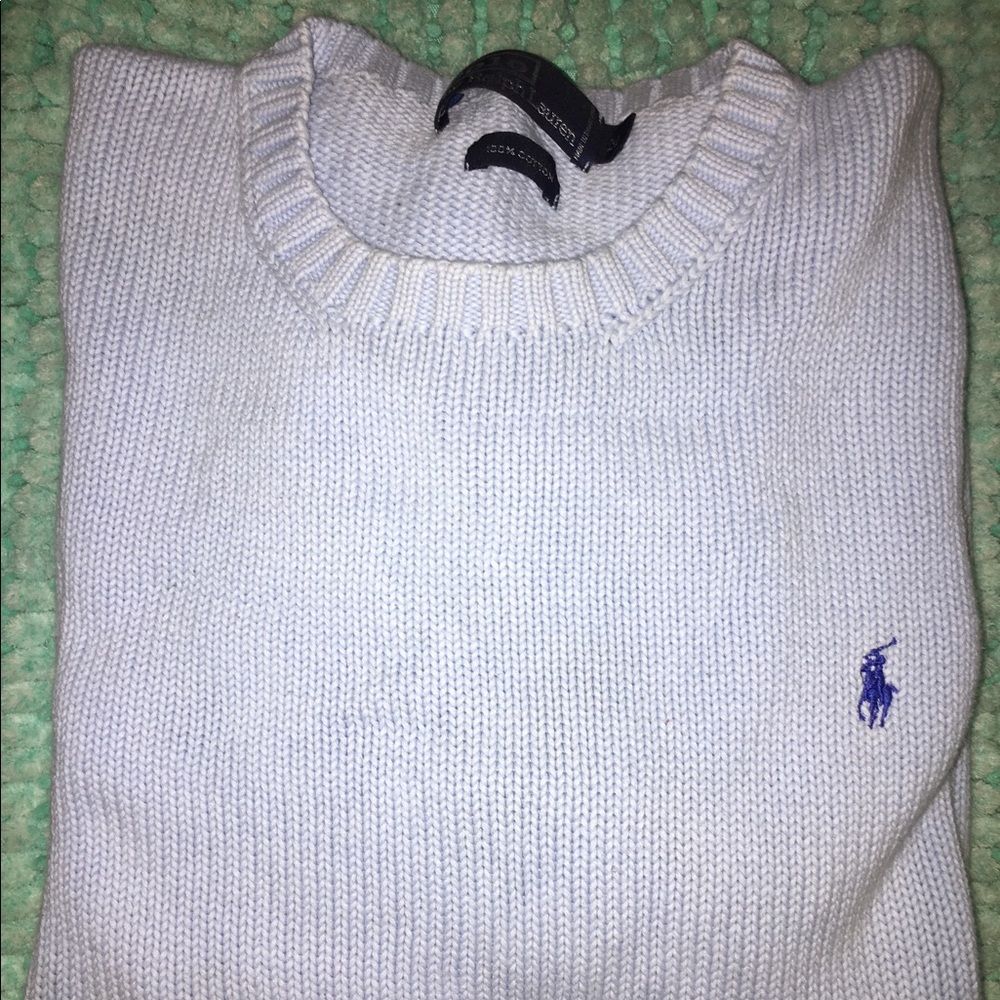 Vintage Baby Blue Polo Sweater