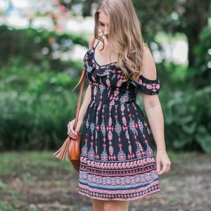 Flutter off the shoulder dress