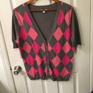 Short sleeve cardigan sweater