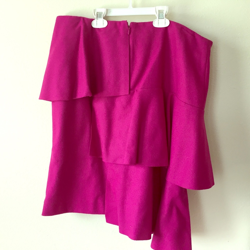 COS HOT PINK / MAGENTA SKIRT W/GEOMETRIC PLEATS