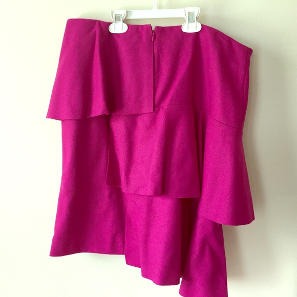 COS HOT PINK / MAGENTA SKIRT W/GEOMETRIC PLEATS - Picture 1 of 8