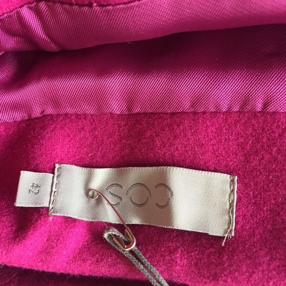 COS HOT PINK / MAGENTA SKIRT W/GEOMETRIC PLEATS - Picture 6 of 8