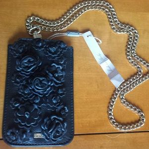 PHONE, CASH , CARD LEATHER CASE WITH ROSES
