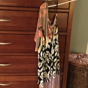 Tibi multi color, one-shoulder dress.