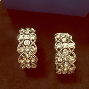 Hoop Earrings Imitation Diamonds