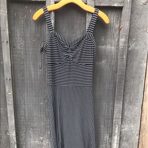 Sweetheart navy striped Ann Taylor Loft dress