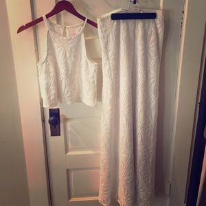 Lilly Pulitzer White Crochet Two Piece Set