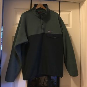 Patagonia synchilla pullover dark green and teal