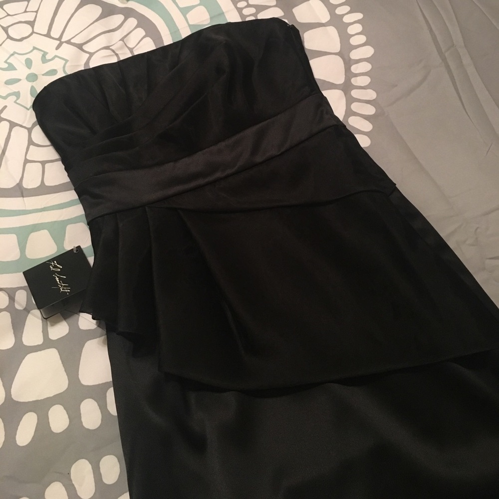 Chiffon Strapless Black Sheath Dress