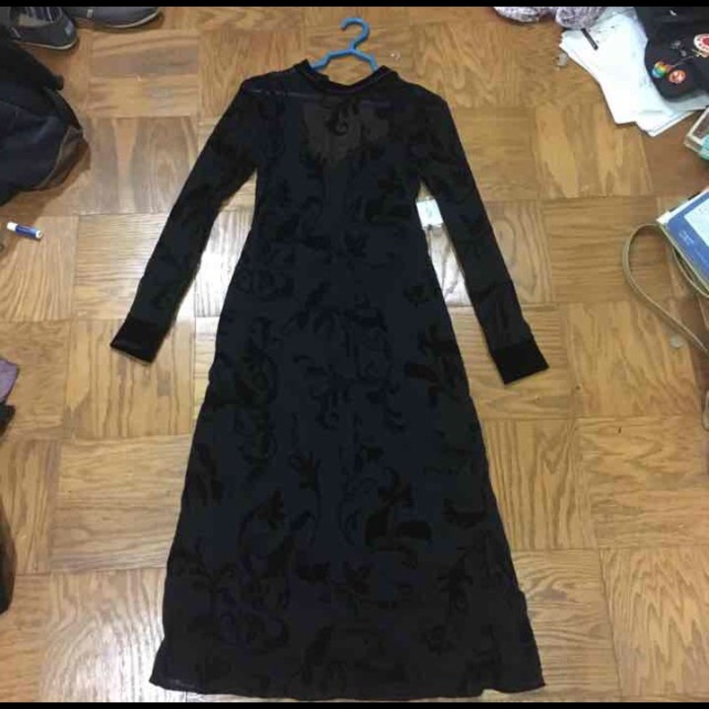 Urban Outfitters Black Velvet Dress New