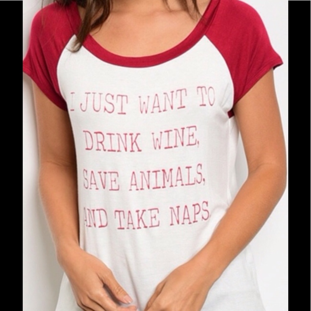 🎊CLOSING!! SEE AD☝🏻🎊🌺🌺Drink Wine Tee🌺SMALL🌺
