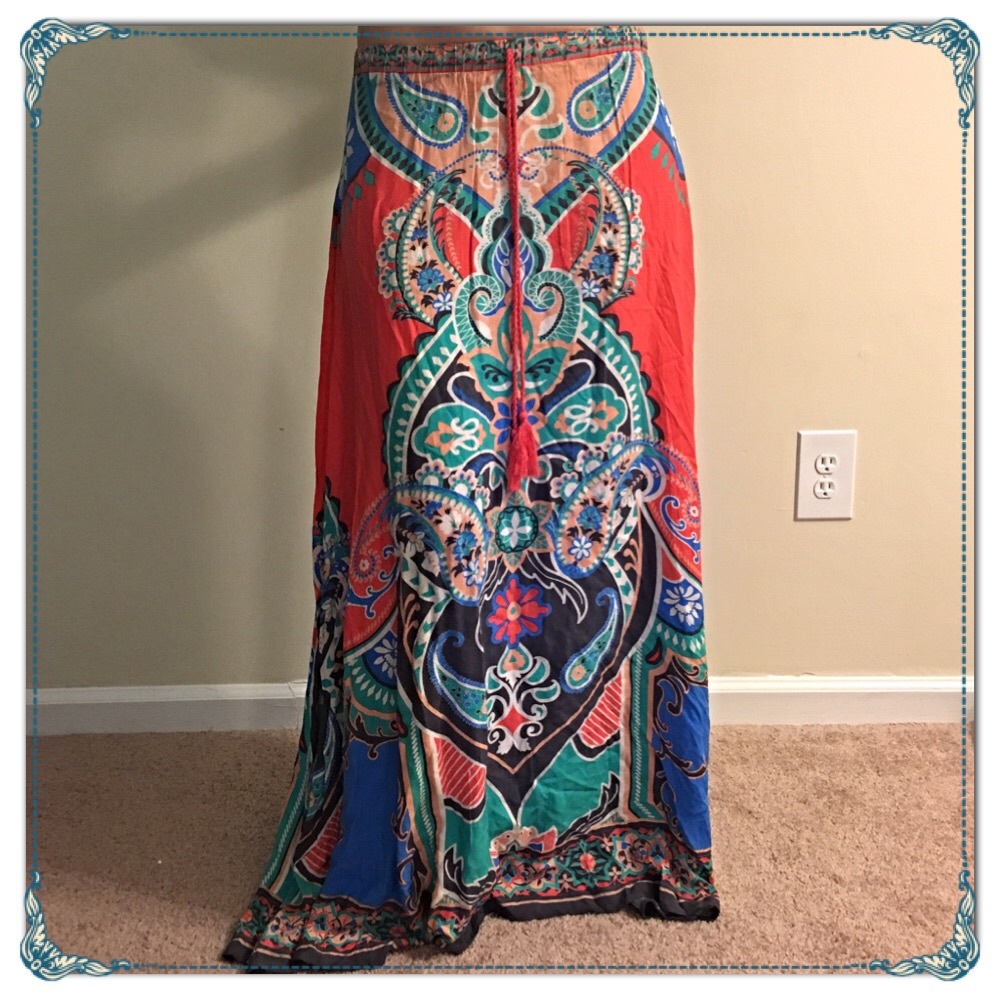 Flying Tomato Aztec Maxi Skirt
