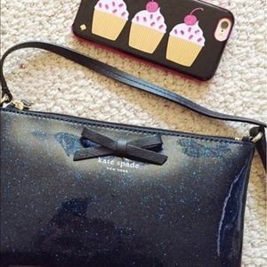 Kate Spade Blue Glitter Crossbody.
