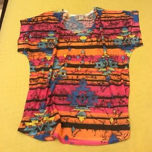 Brightly colored Navajo print top